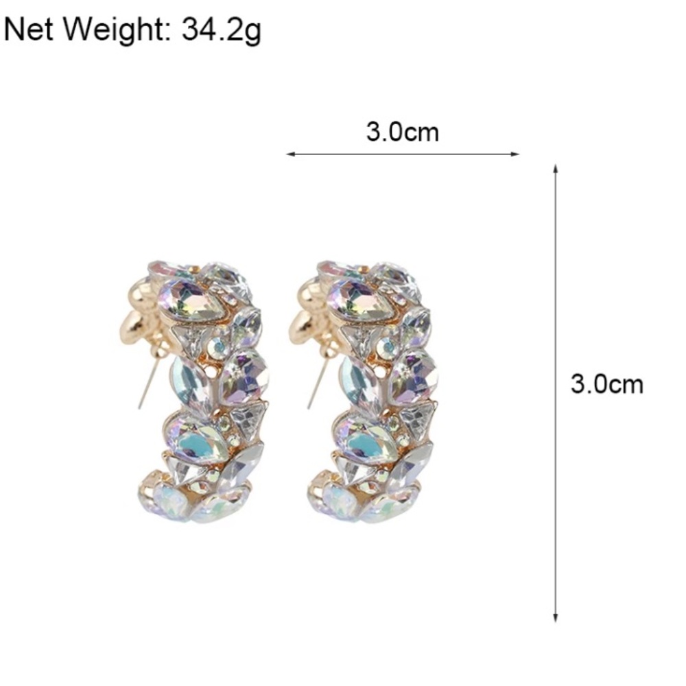 Beautiful Rhinestone Crystal Hoop - Picture 4 of 6